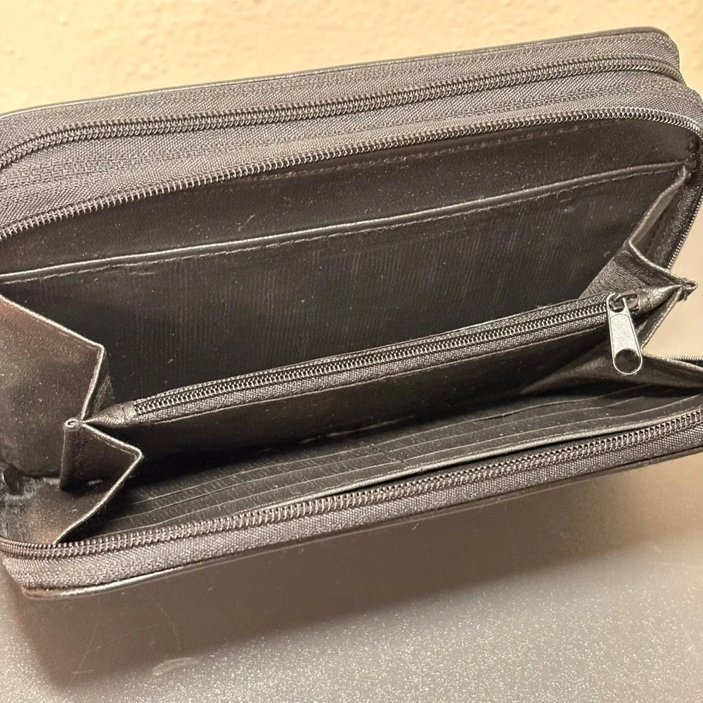 Advantage Organizer Planner Wallet Unisex OS Black Excellent Vintage Wristlet